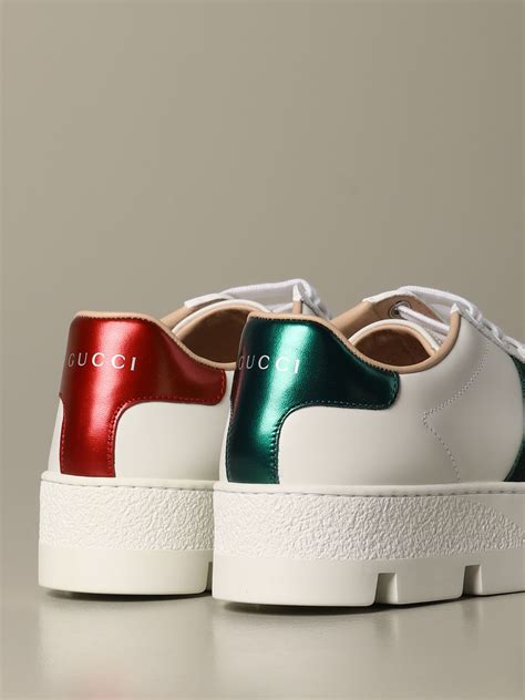 gucci shoes white backs|white gucci shoes for women.